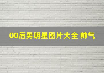 00后男明星图片大全 帅气